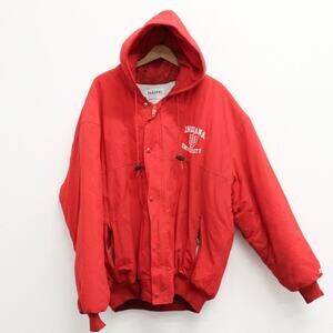Vintage Indiana University Hoosiers Hooded Jacket Coat XXL 2X